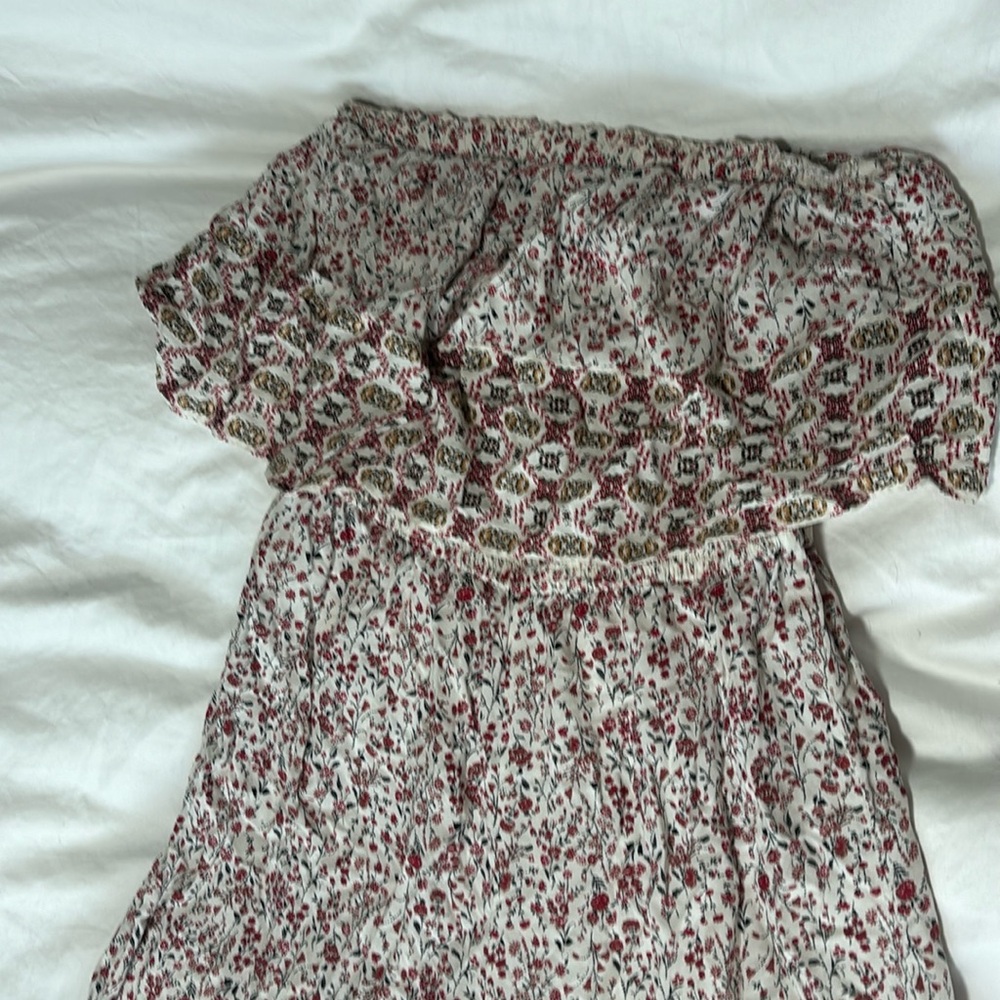 Japna Wide Leg Romper Floral Flare Strapless Smocked Jumpsuit